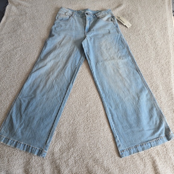 No Boundaries Denim - No Boundaries Women's Wide Leg Denim Jeans Light Enzyme With Tint Size 12 NWT